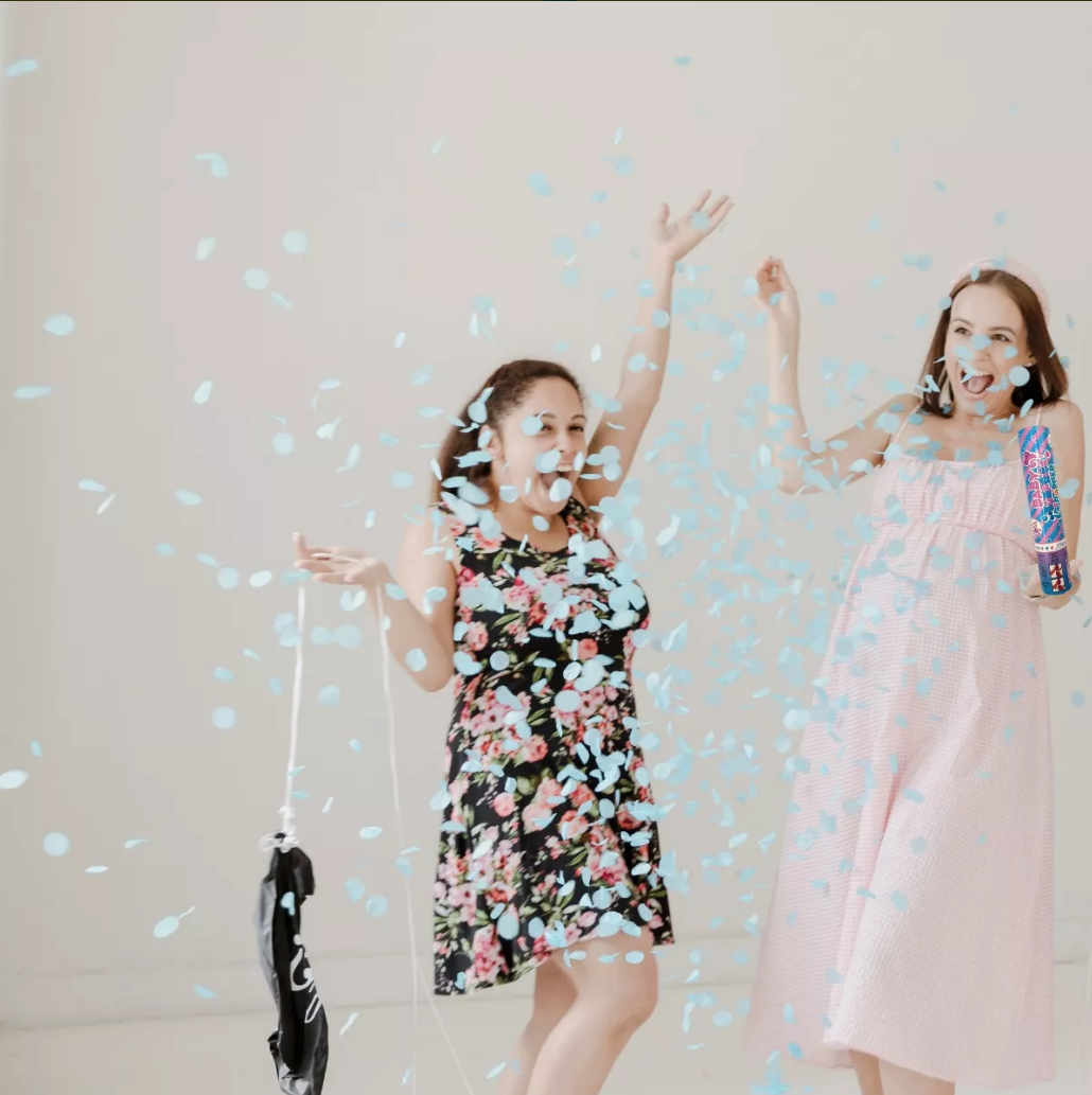Revelador De Genero Bebe Niño Confetti Color Azul Pack De 3 Popper