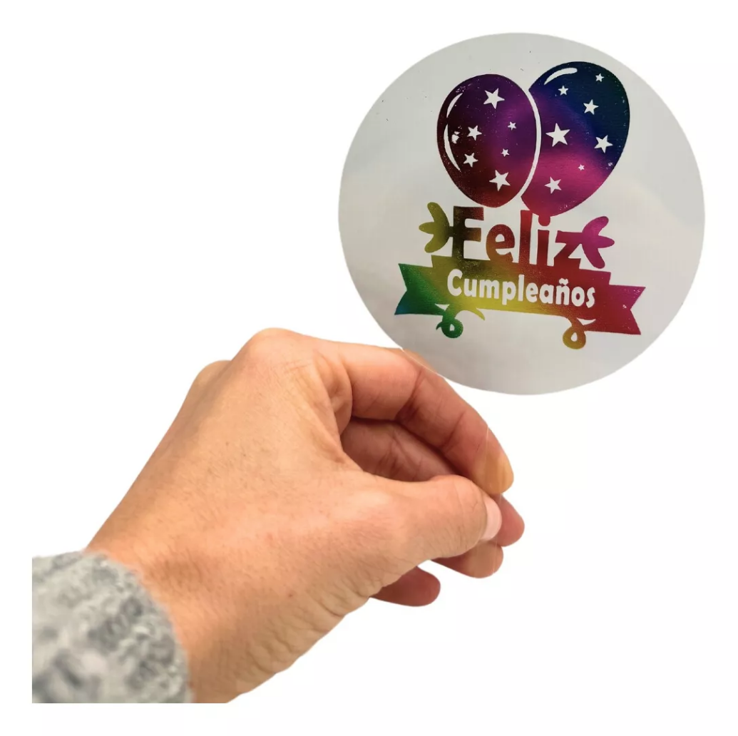 Letrero Para Pastel De Feliz Cumpleaños Transparente De Colores