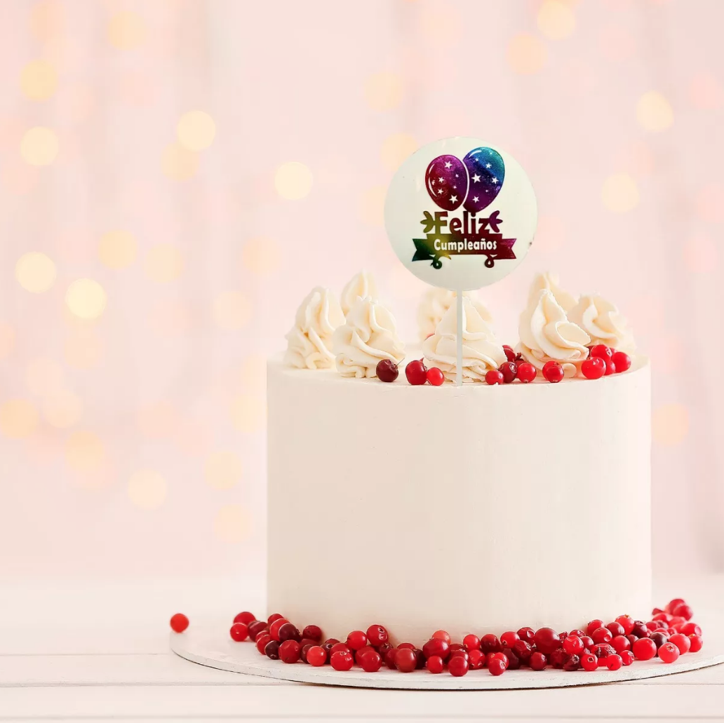 Letrero Para Pastel De Feliz Cumpleaños Transparente De Colores