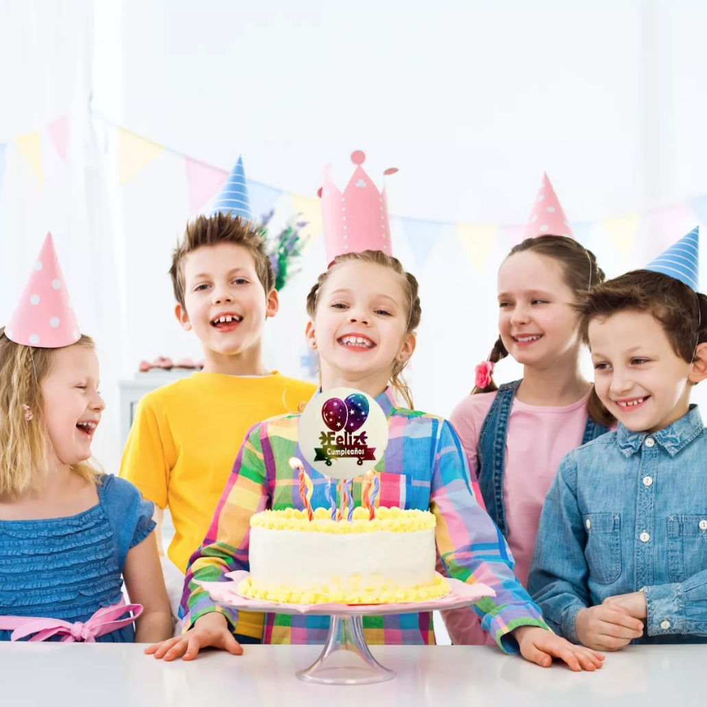 Letrero Para Pastel De Feliz Cumpleaños Transparente De Colores