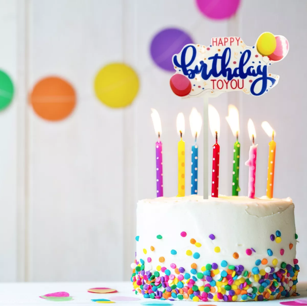 Letrero Para Pastel Happy Birthday To You De Colores Acrilico