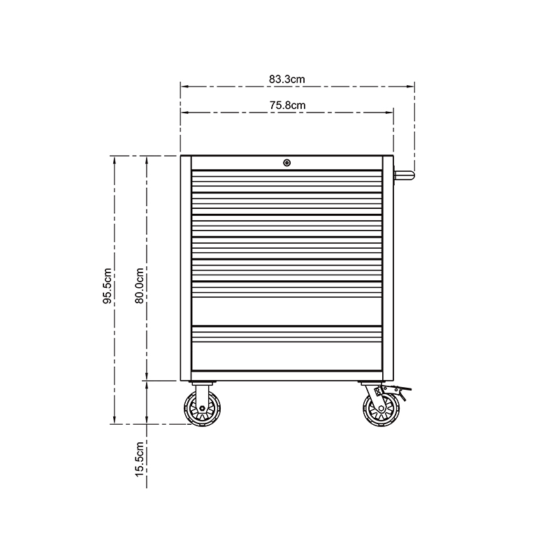 Gabinete Para Herramientas Negro De 76 CM y 7 Cajones Thor Kitchen HTC307PC.