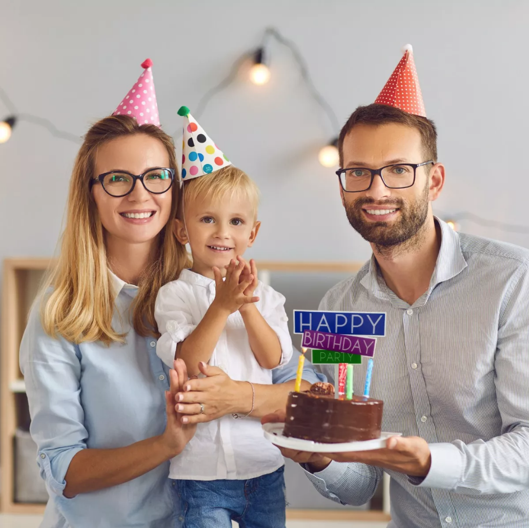 Letrero Para Pastel Happy Birthday Azul Y Verde