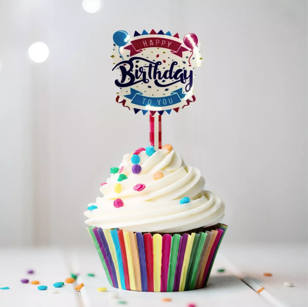 Pack 4 Letreros Pastel Para Cumpleaños 