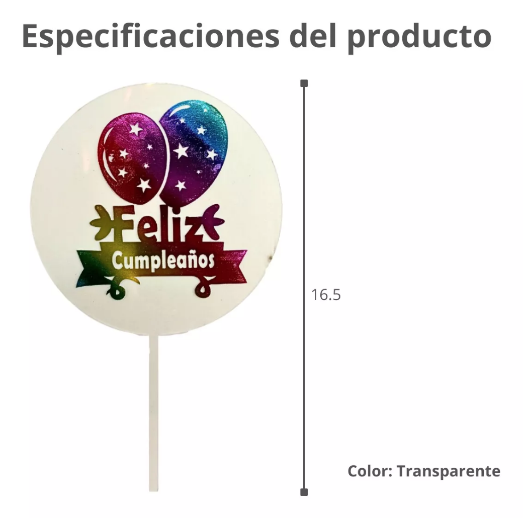 Pack 4 Letreros Pastel Para Cumpleaños 
