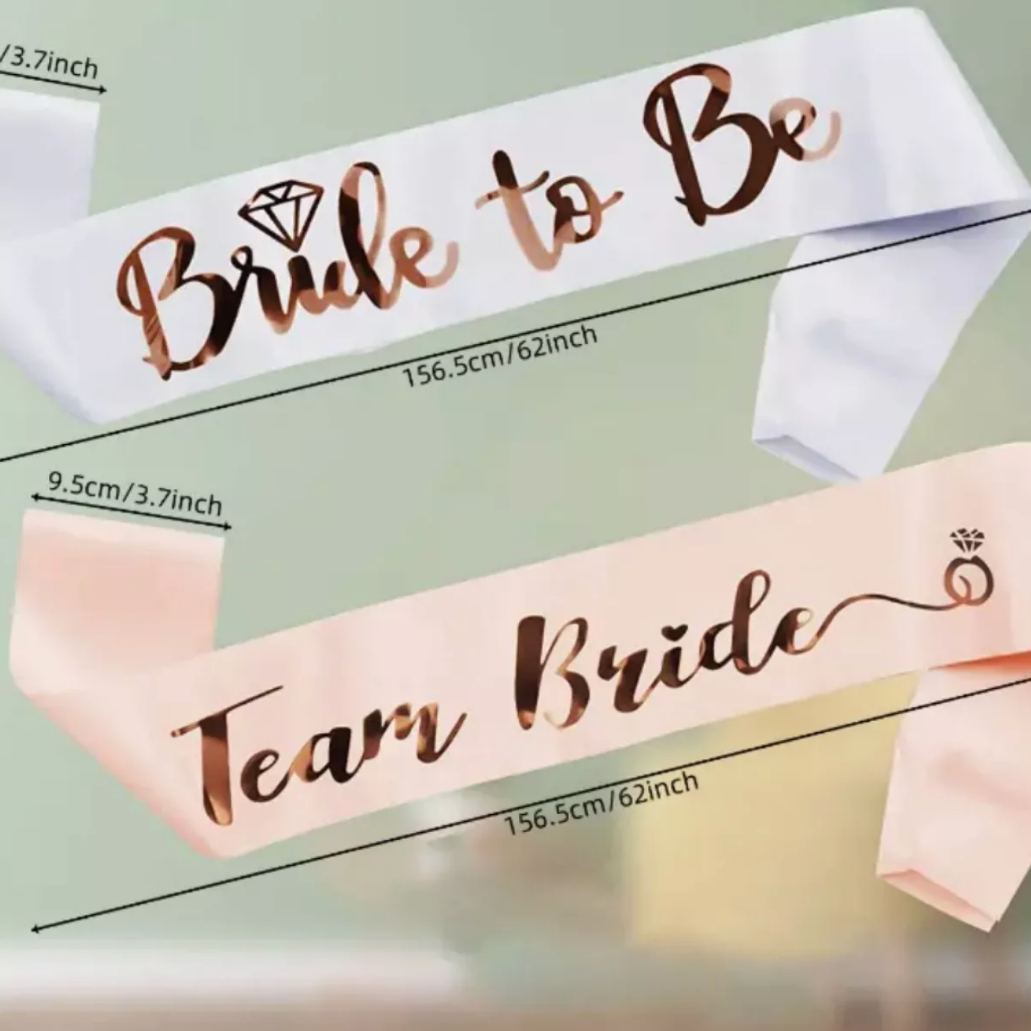 Bandas Bride To Be Y Team Bride Para Despedida Soltera Con 8pzas