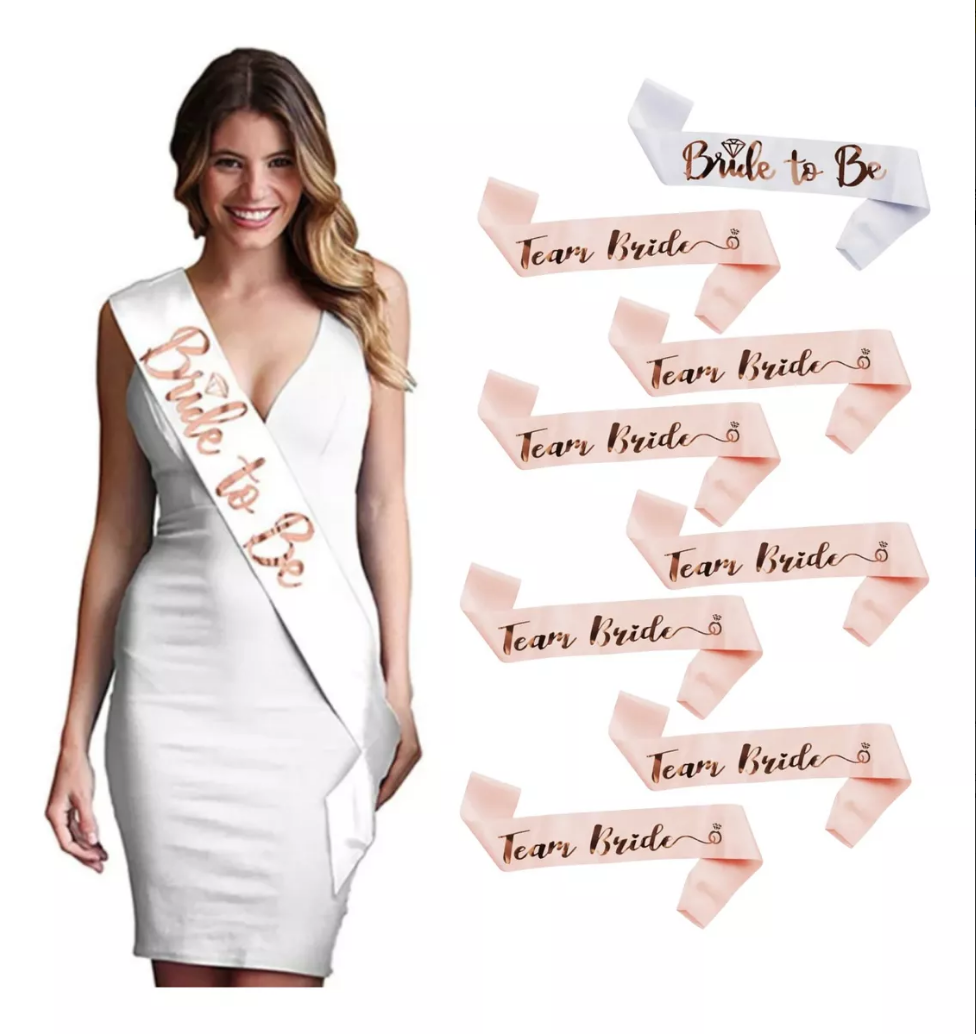 Bandas Bride To Be Y Team Bride Para Despedida Soltera Con 8pzas