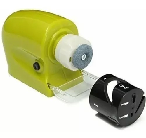 Afilador De Cuchillos O Tijeras Automático Y Eléctrico Verde.