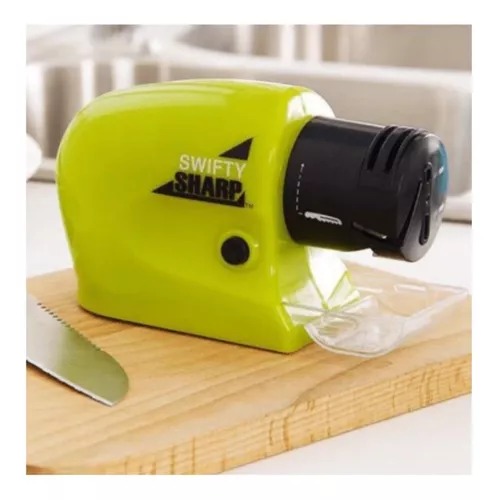 Afilador De Cuchillos O Tijeras Automático Y Eléctrico Verde.
