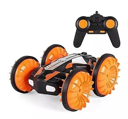 Carro Anfibio Naranja Todo Terreno Doble Lado Giro 360° Radio Contro