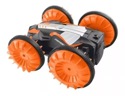 Carro Anfibio Naranja Todo Terreno Doble Lado Giro 360° Radio Contro