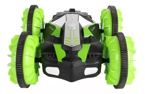 Carro Anfibio Verde Todo Terreno Doble Lado Giro 360° Radio Contro