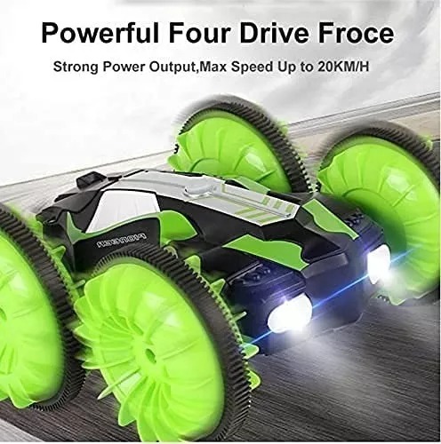 Carro Anfibio Verde Todo Terreno Doble Lado Giro 360° Radio Contro