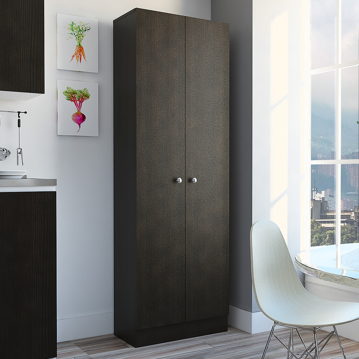 ALACENA ARMABLE MULTIUSOS MODELO SOFIA CON CINCO ESTANTES COLOR CHOCOLATE