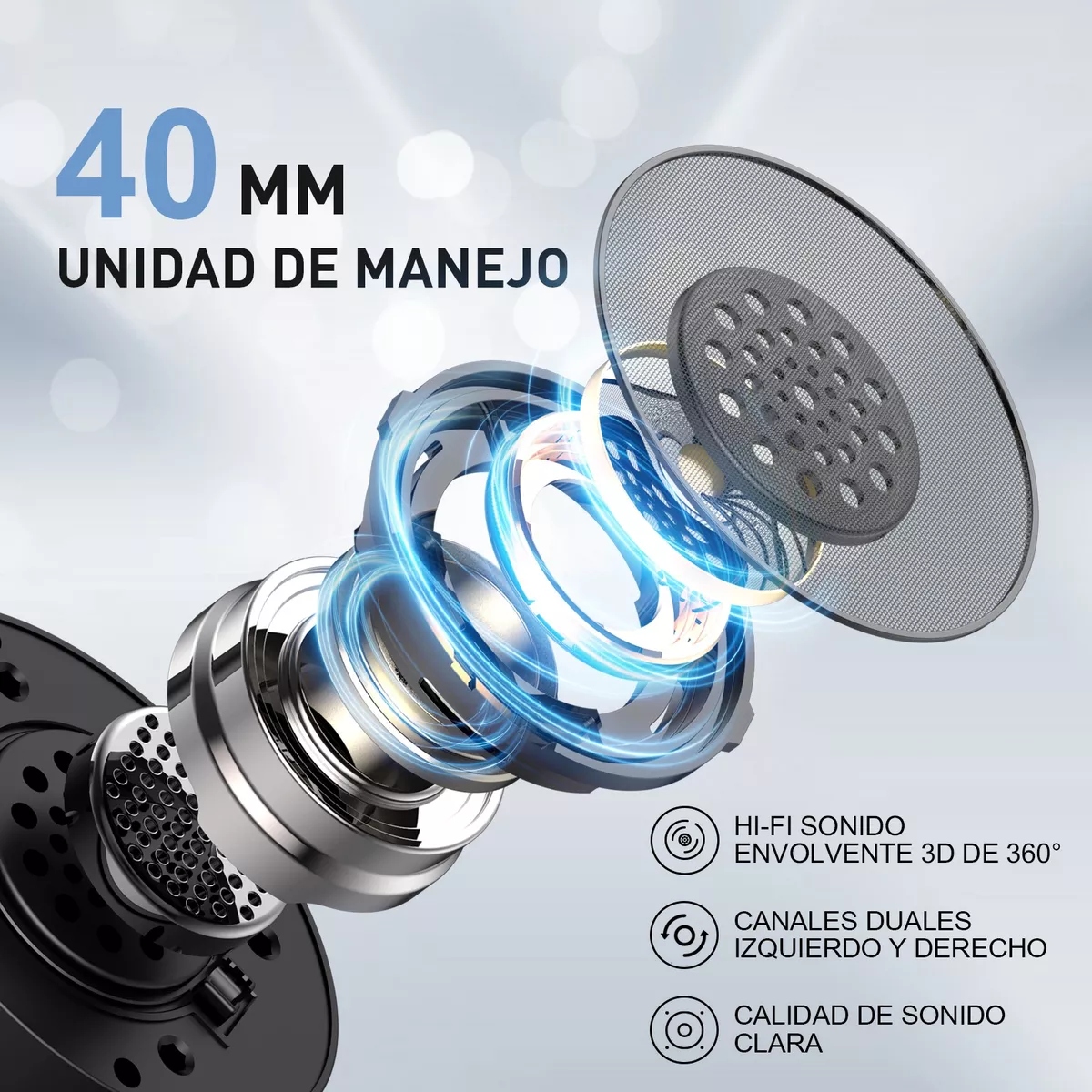 Audífonos Gamer Inalámbricos Diadema Con Mic Cable Aux Blanco 