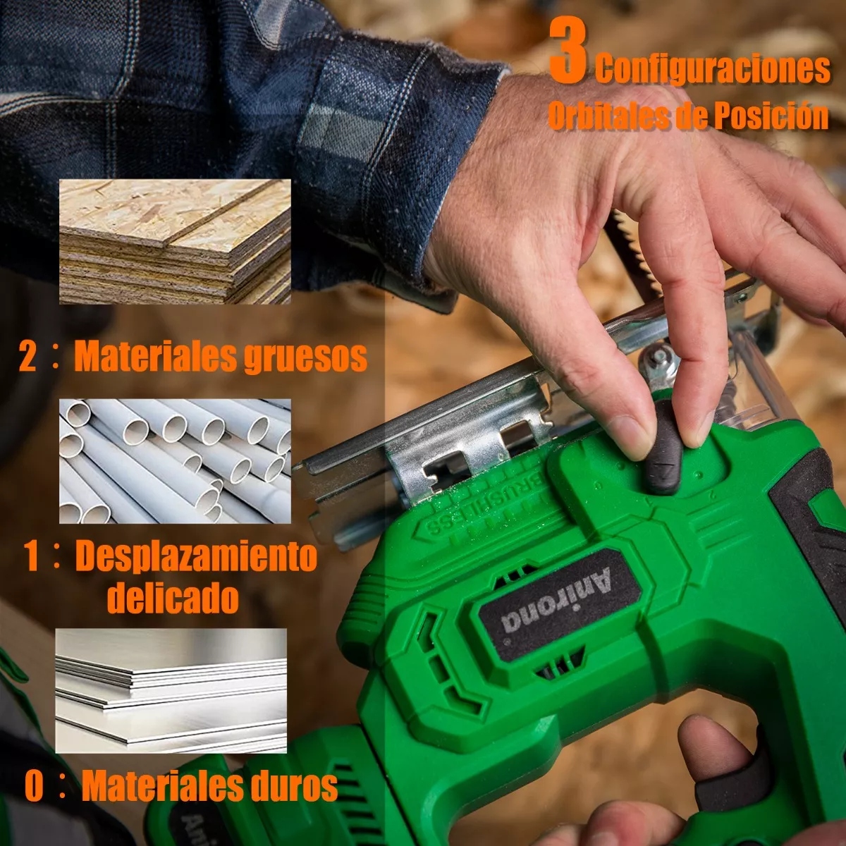 Sierra Caladora Inalámbrico Sin Carbones 2 Baterías Verde/Negro