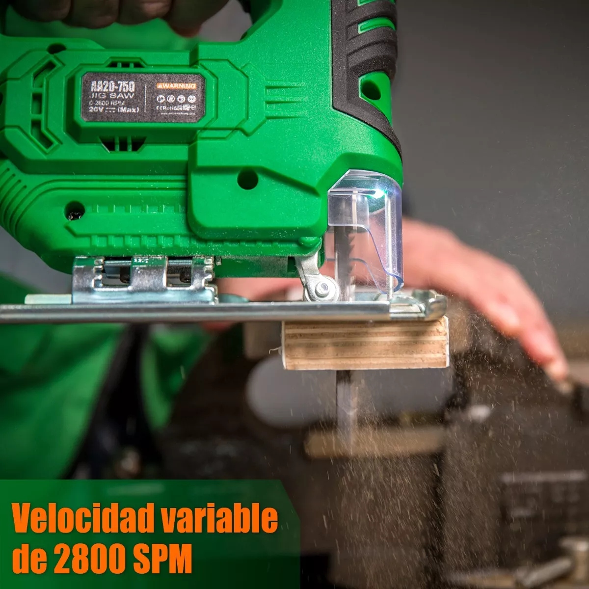 Sierra Caladora Inalámbrico Sin Carbones 2 Baterías Verde/Negro