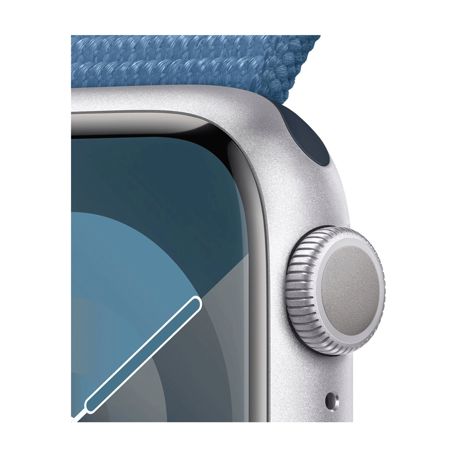 Apple Watch Series 9 45mm Aluminio Plata Sport Loop Azul