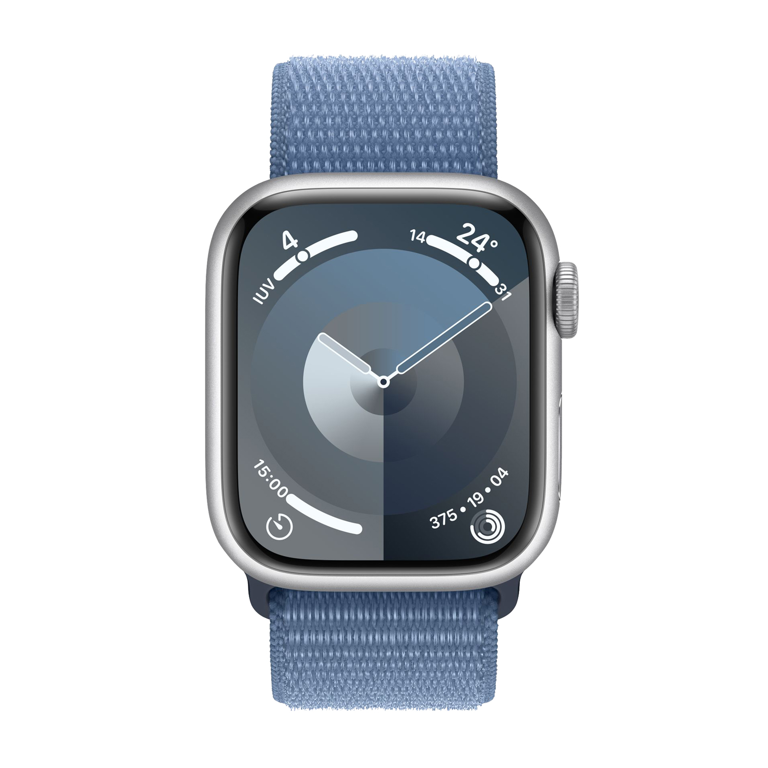 Apple Watch Series 9 45mm Aluminio Plata Sport Loop Azul