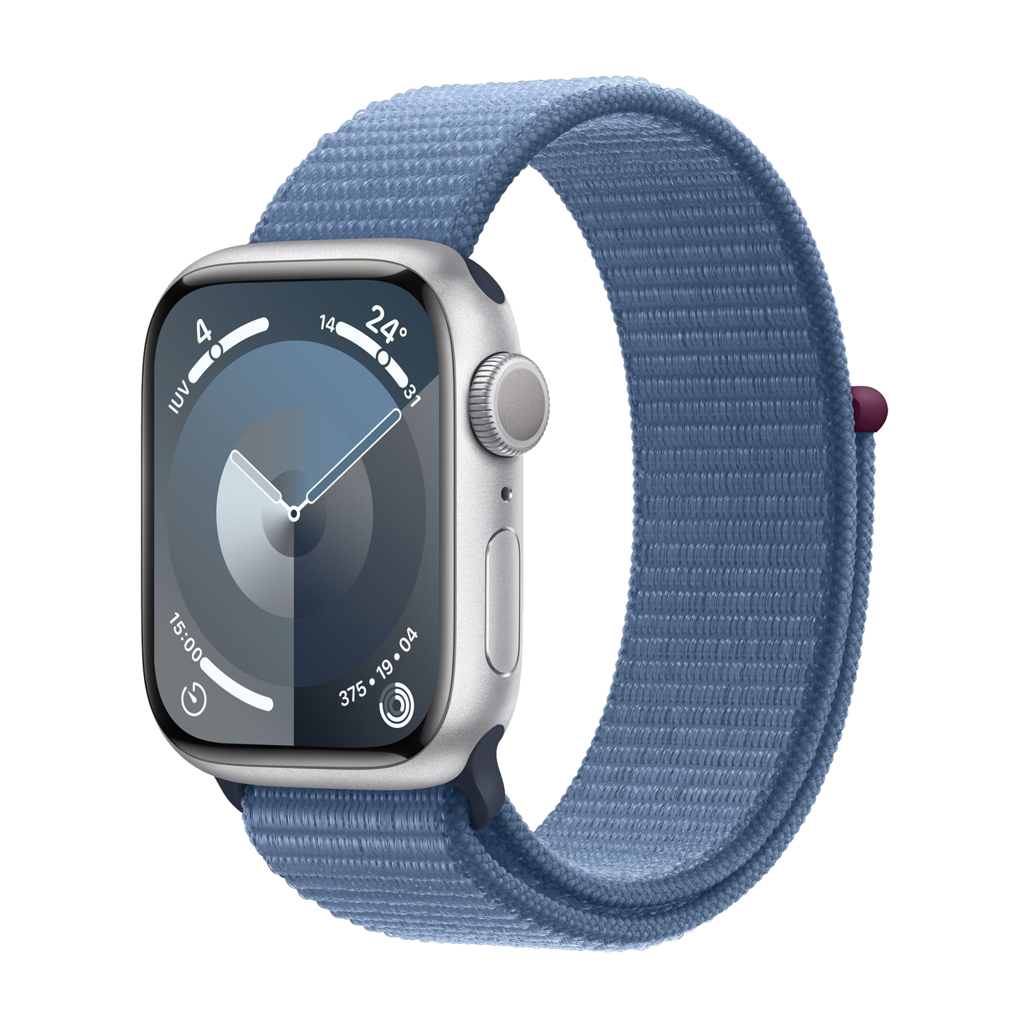 Apple Watch Series 9 45mm Aluminio Plata Sport Loop Azul
