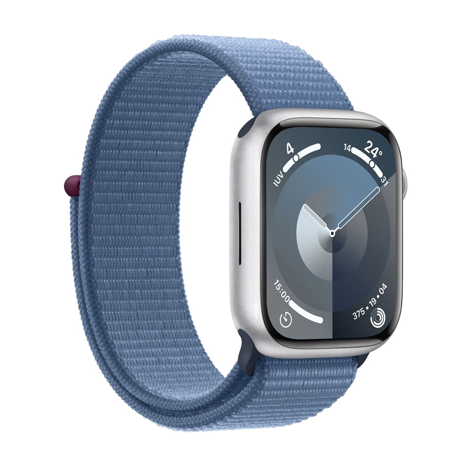 Apple Watch Series 9 45mm Aluminio Plata Sport Loop Azul