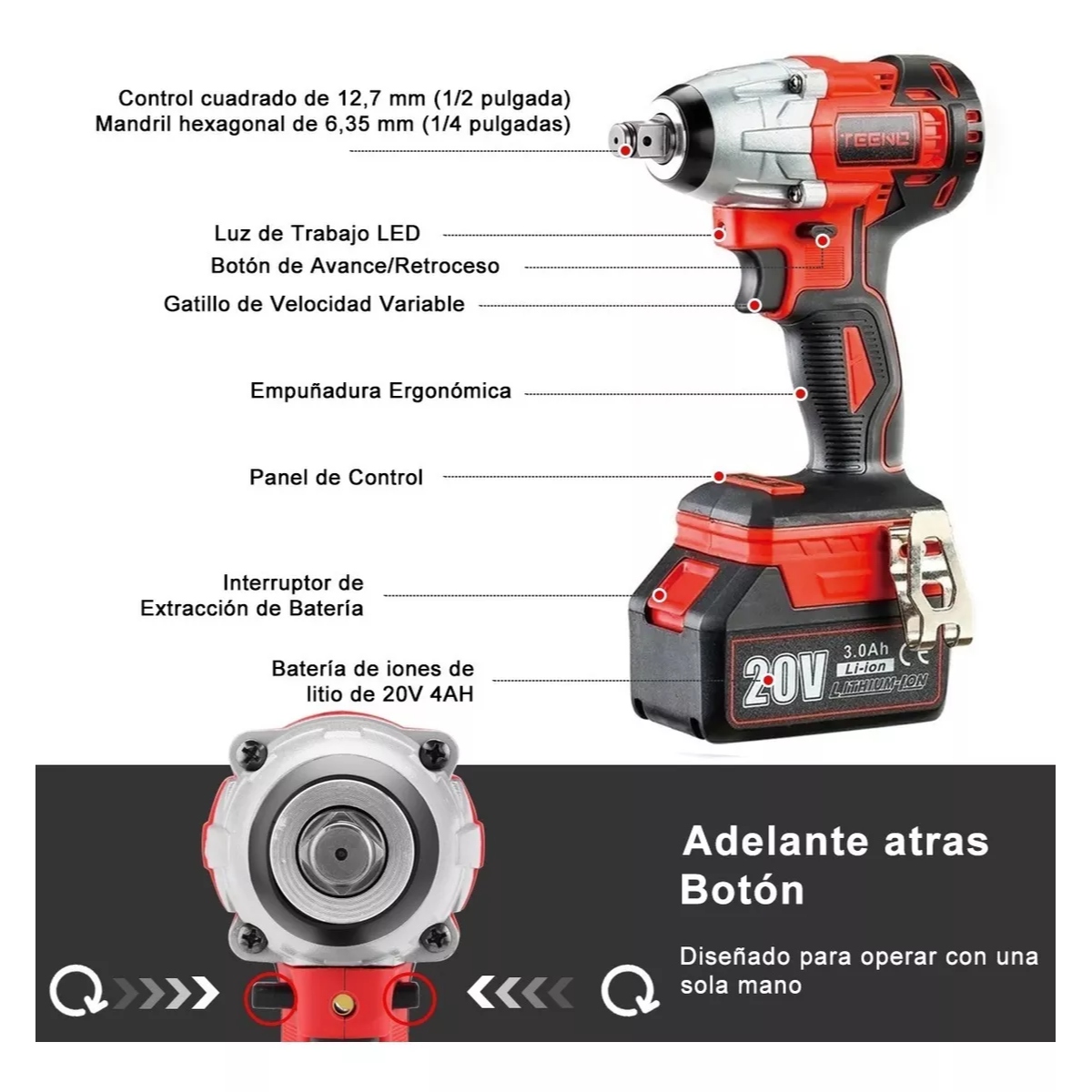 Llave De Impacto Inalámbrico 