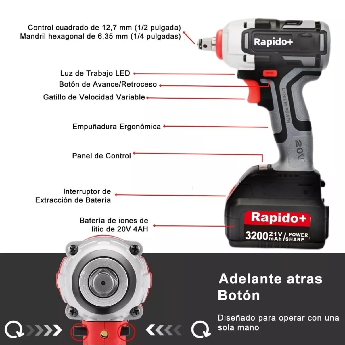 Llave De Impacto Inalámbrico
