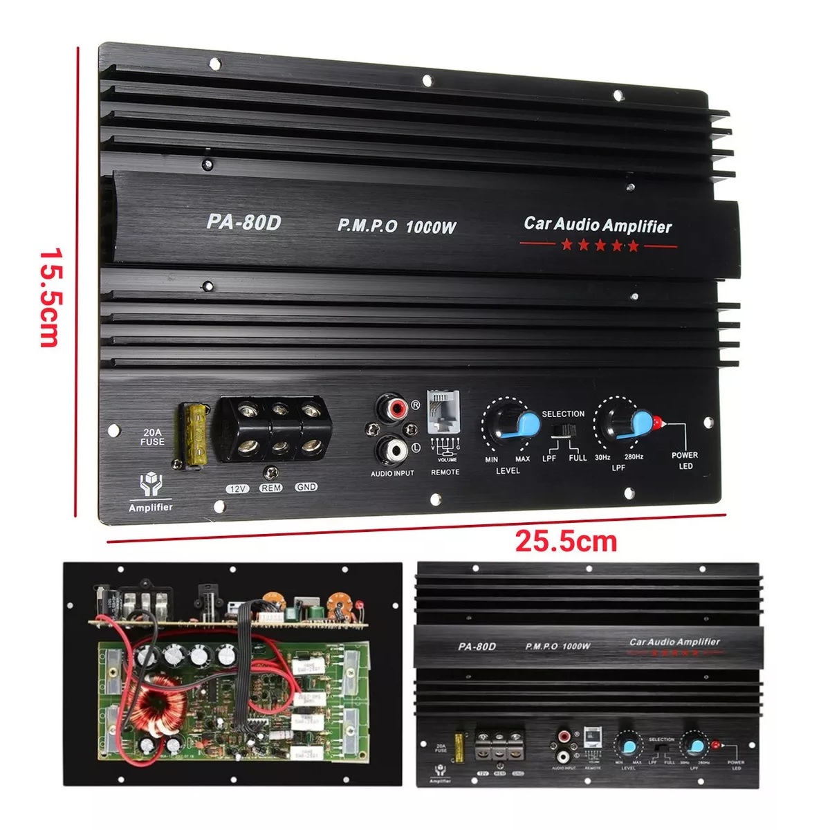 Amplificador Para Auto 1000w 1 Canales Profesional