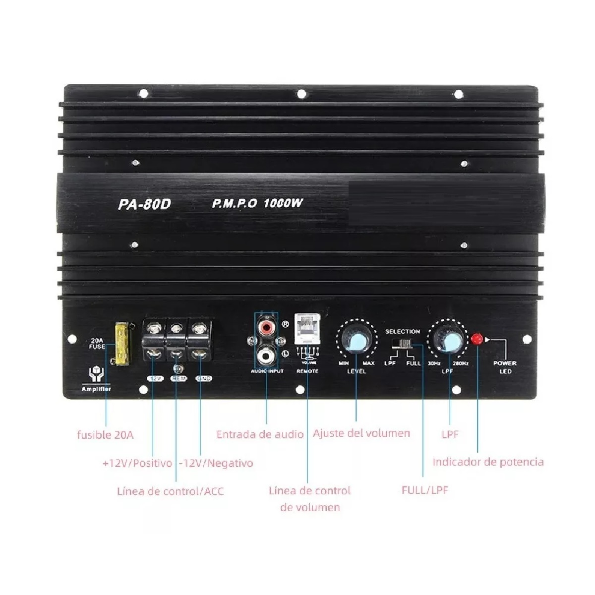 Amplificador Para Auto 1000w 1 Canales Profesional