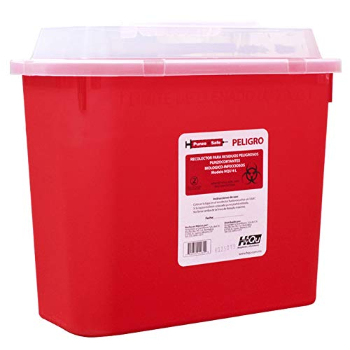 Bote Contenedor Punzosafe Para Punzocortantes RPBI Capacidad De 4 Litros