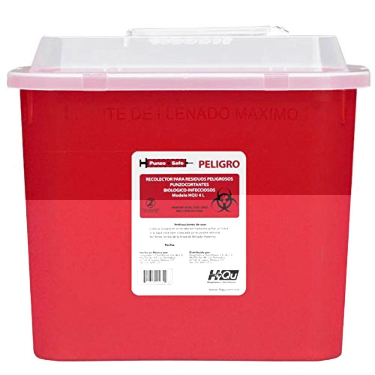 Bote Contenedor Punzosafe Para Punzocortantes RPBI Capacidad De