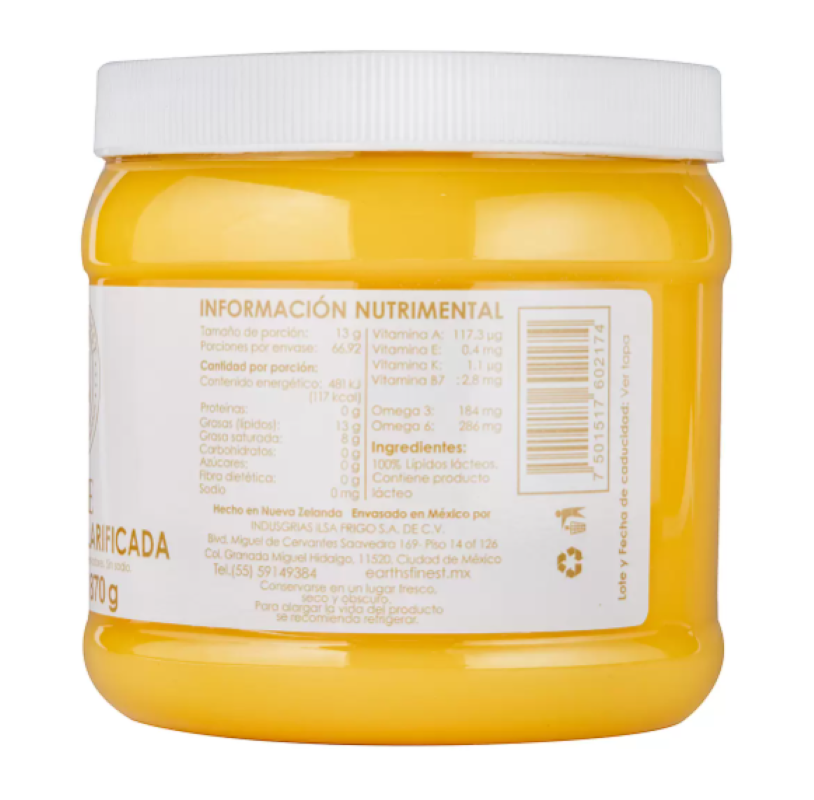 Mantequilla Clarificada Earth's Finest Ghee 658530
