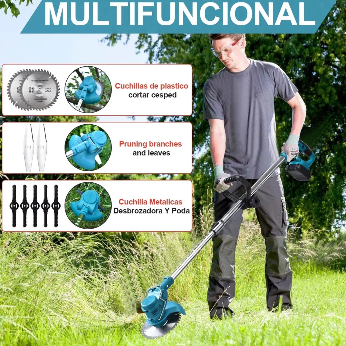 Desbrozadora Inalámbrica Césped Podadora