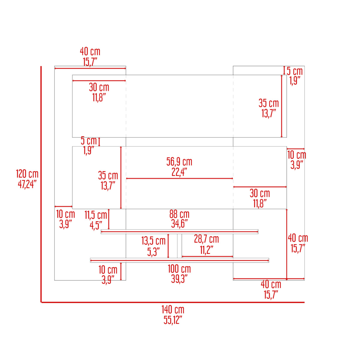 PANEL ARMABLE PARA PANTALLA DE TV 55"MODELO ELTON COLOR CHOCOLATE