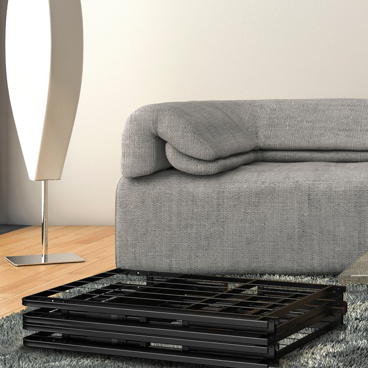 Base Cama Individual Plegable Portátil Metálica Para Colchón.