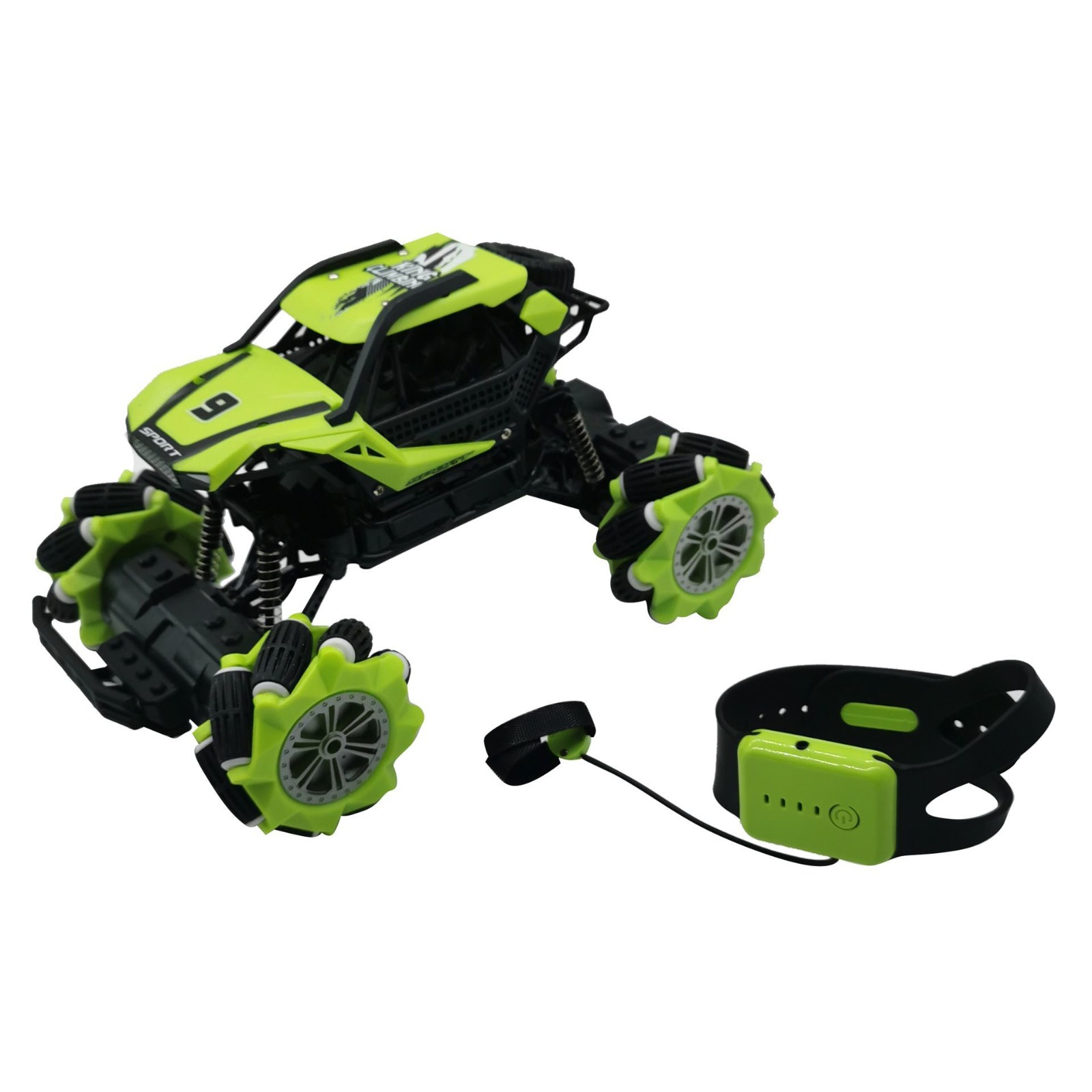 Carro Off-road Horizontal Radio Control Y Pulsera 360° Verde