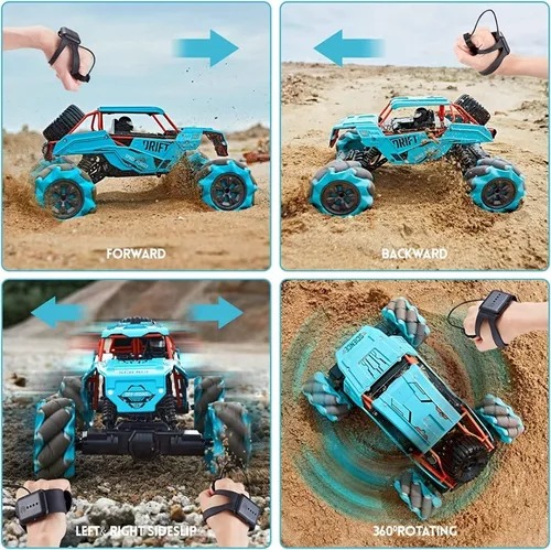 Carro Todo Terreno Off Road Drift Radio Control Metal Series Azul.