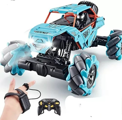 Carro Todo Terreno Off Road Drift Radio Control Metal Series Azul.