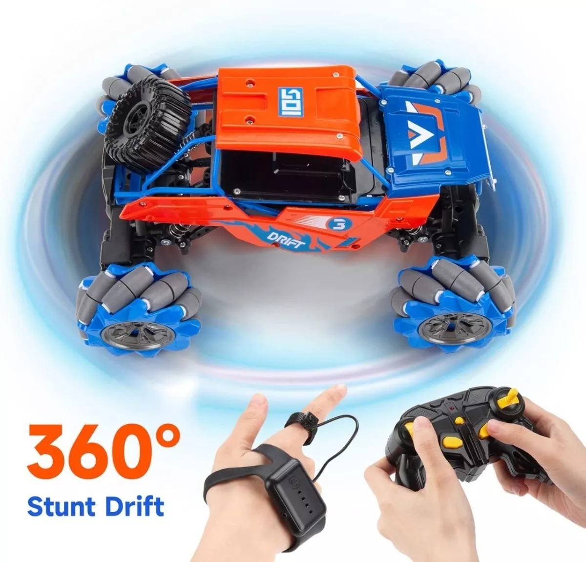 Carro Todo Terreno Off Road Drift Radio Control Metal Series Naranja-Azul.