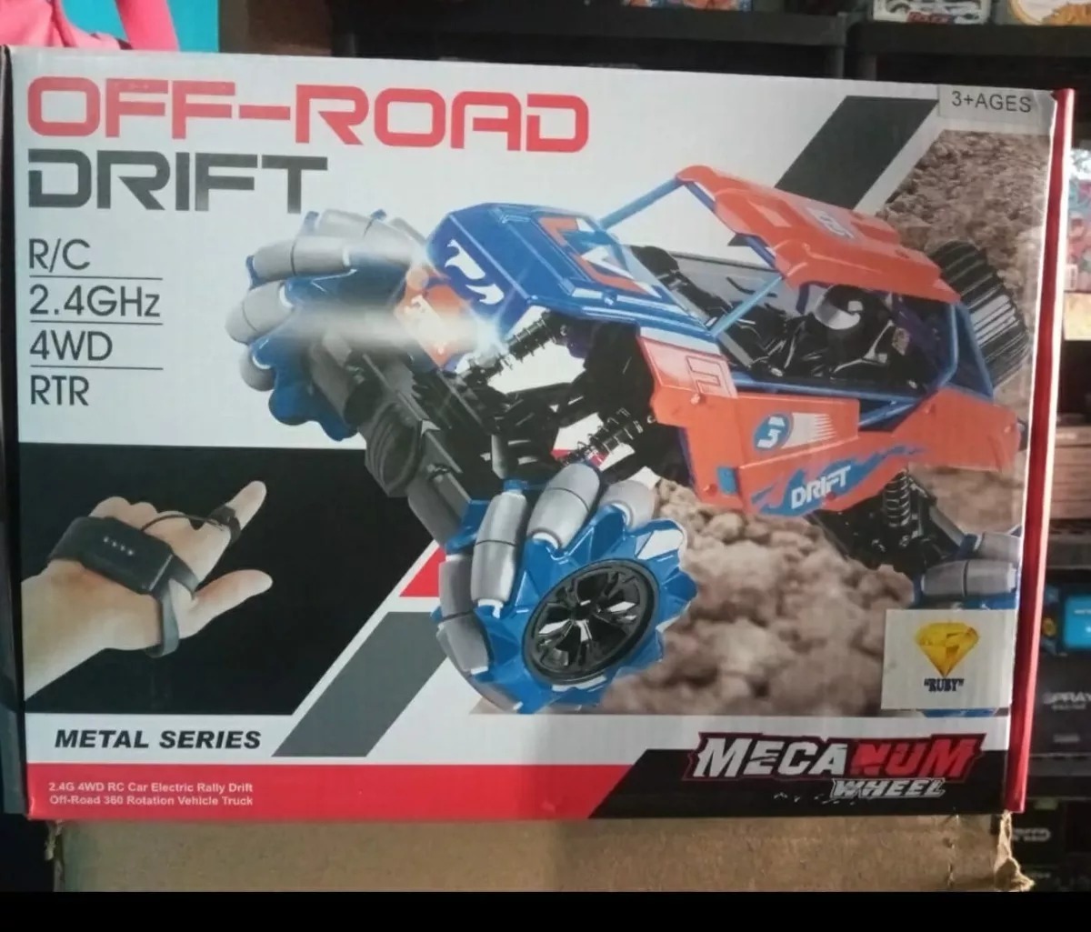 Carro Todo Terreno Off Road Drift Radio Control Metal Series Naranja-Azul.