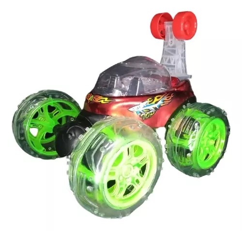 Rotating Carro Loco Musical Rojo 3d Gira 360° Stunt Radio Control.