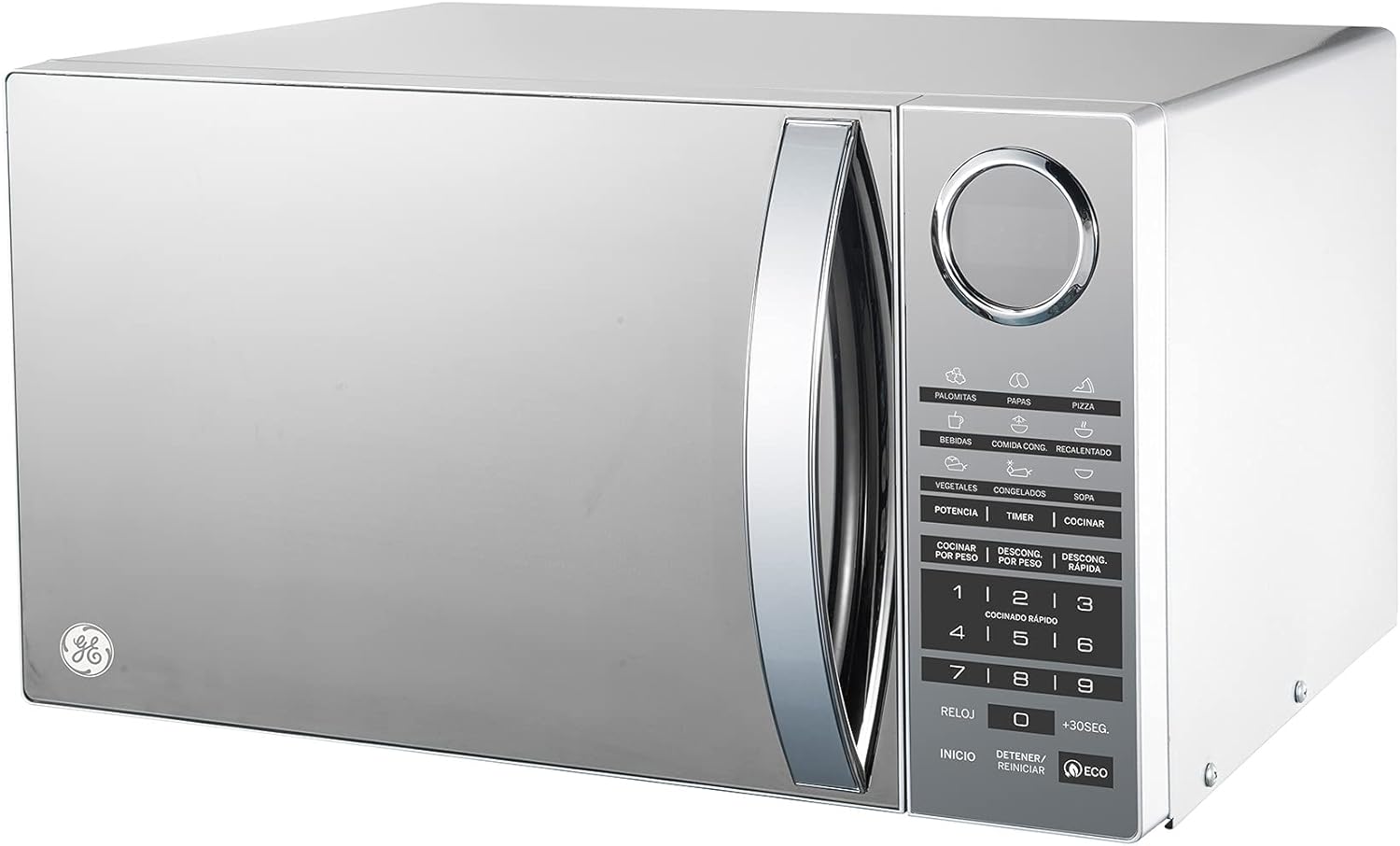 Horno de Microondas GE MGE11SEJ 1.1 Pies Acabado Espejo Silver