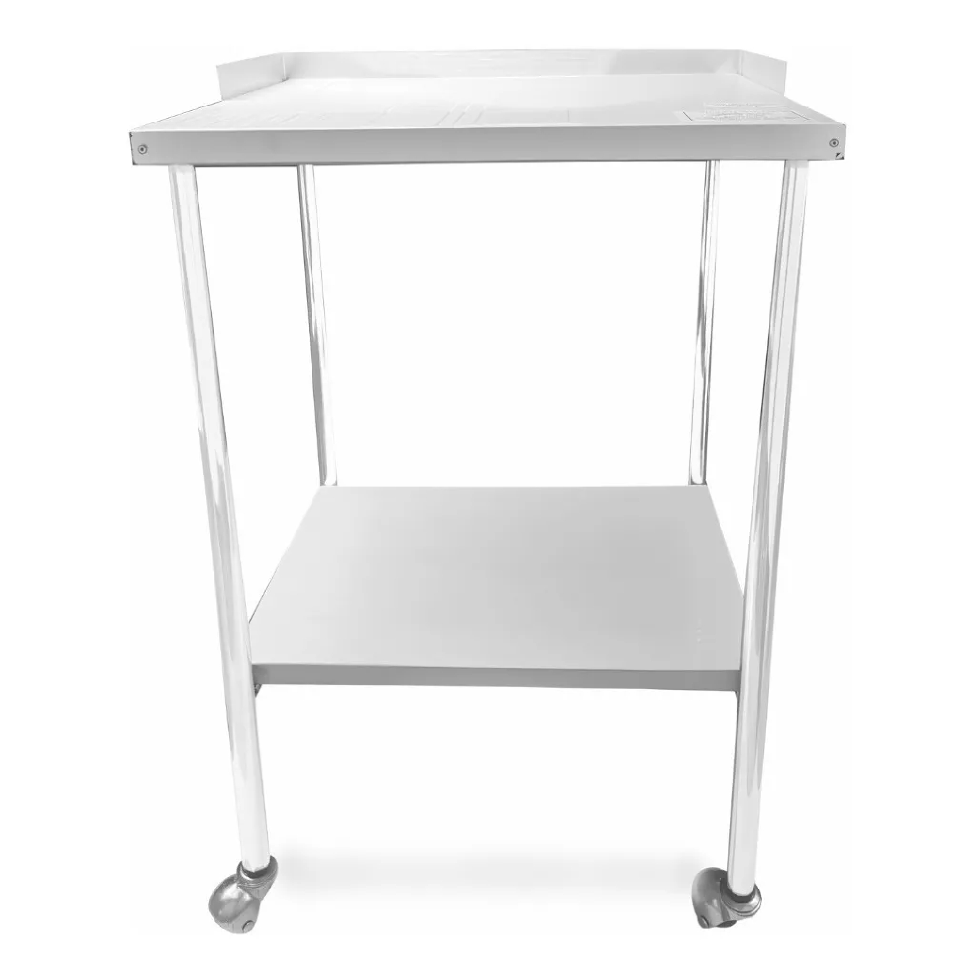 Mesa Pasteur Sencilla Con Ruedas. Acero Inoxidable.