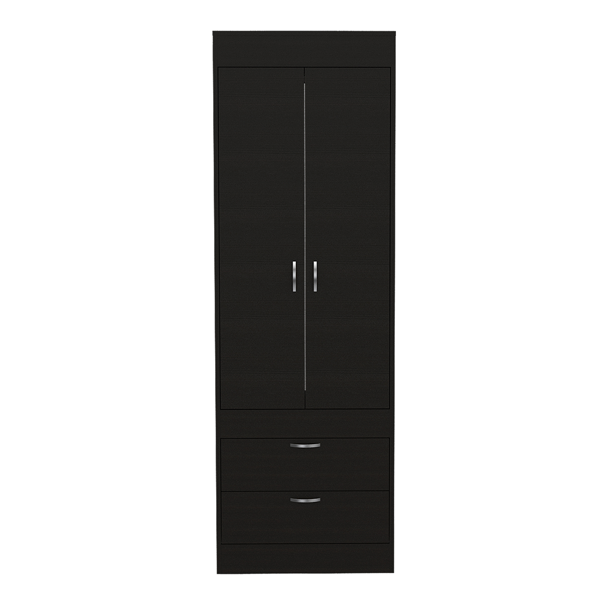 CLOSET ARMABLE PARA RECAMARA CON DOS CAJONES Y TUBO PARA COLGAR MODELO LISBOA COLOR CAFE