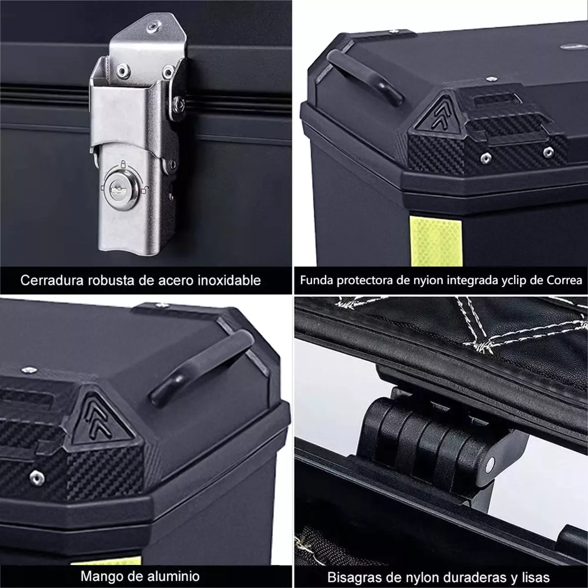 Maletero Para Moto 46l Caja Para Motocicleta Impermeable Negro