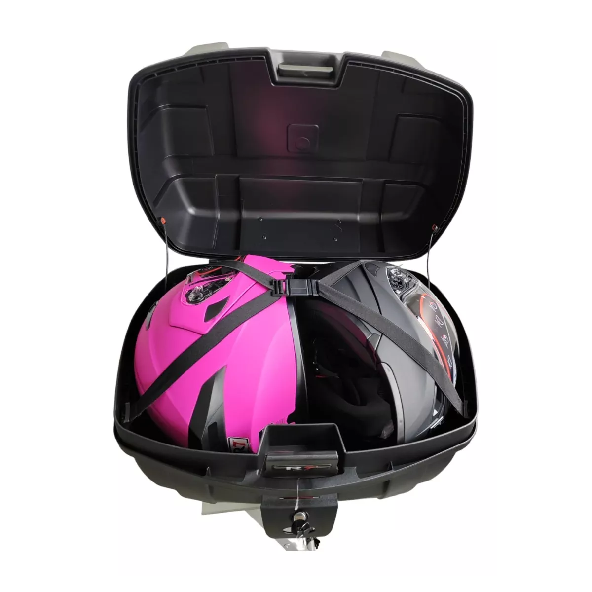 Caja Para Moto Baul 2 Cascos Maletero Top Case C Respaldo