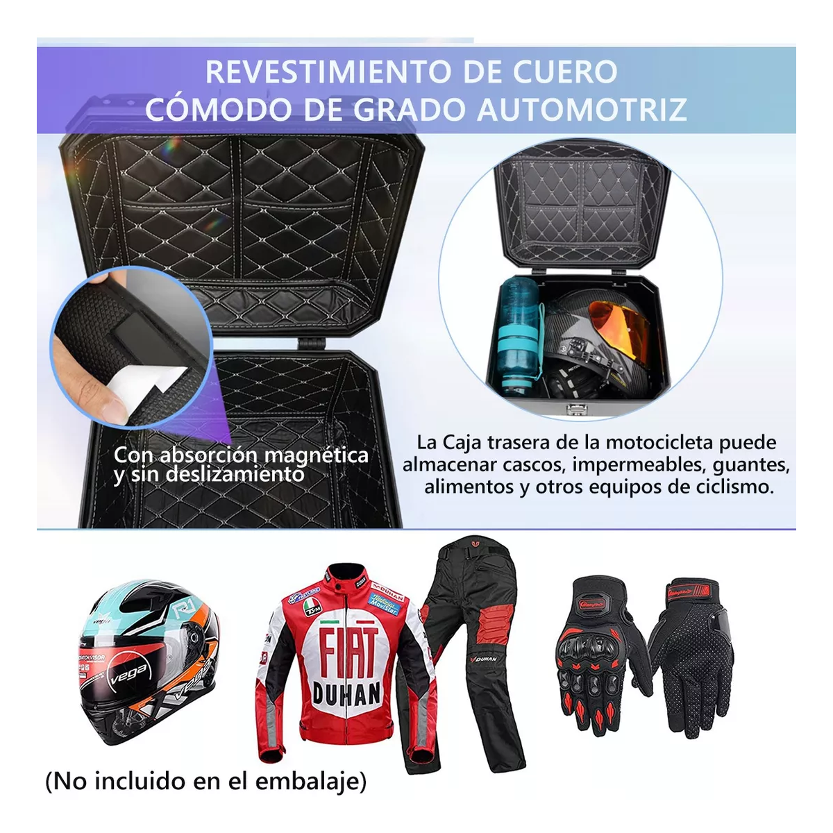 Caja Para Moto Cajuela Casco Maletero Motocicleta 46l Caja