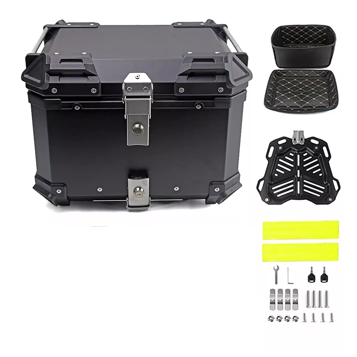 Caja Moto Top Case Aluminio Baul Trasero 45 L Negro