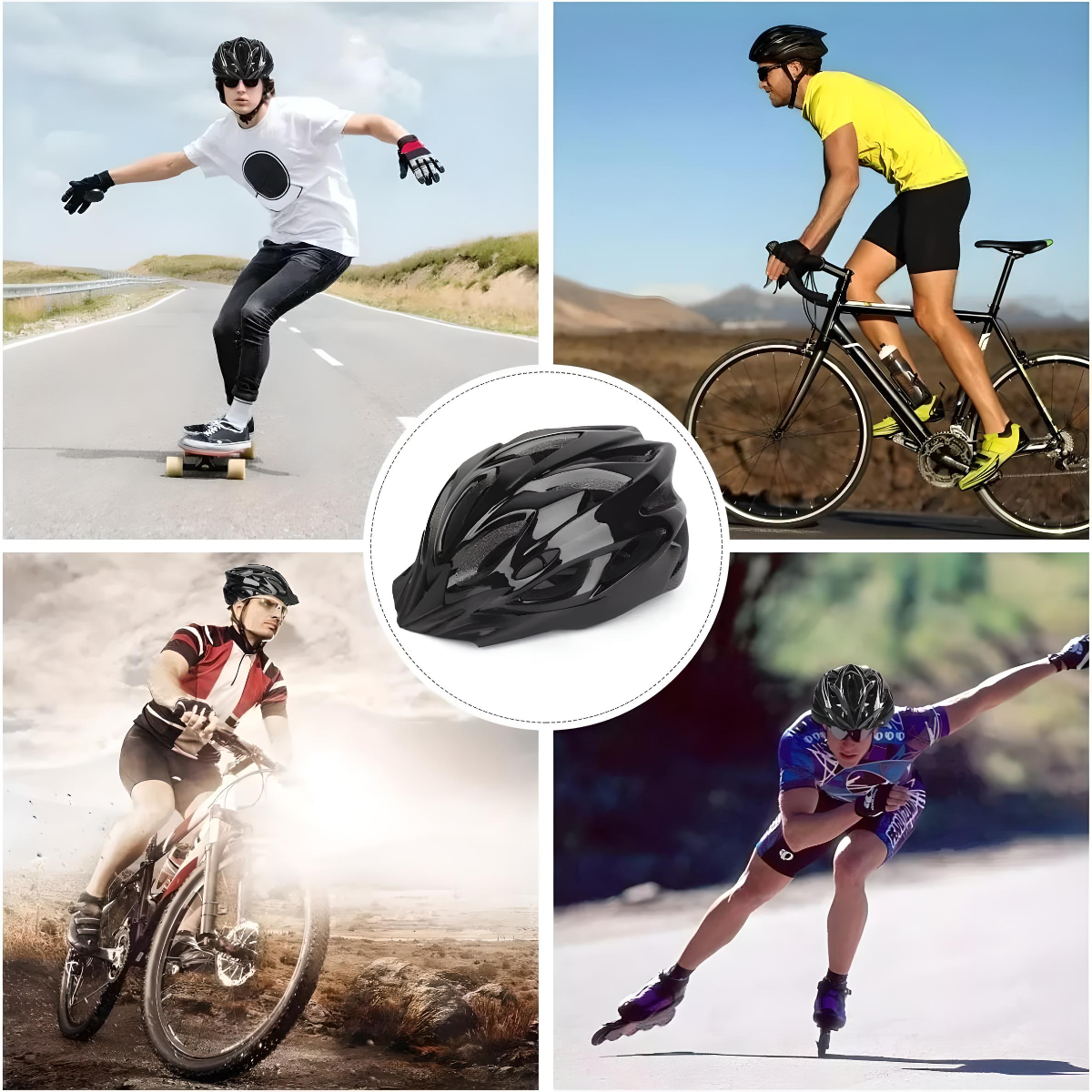 Casco De Bicicleta Unisex Color Negro Talla Talla Única