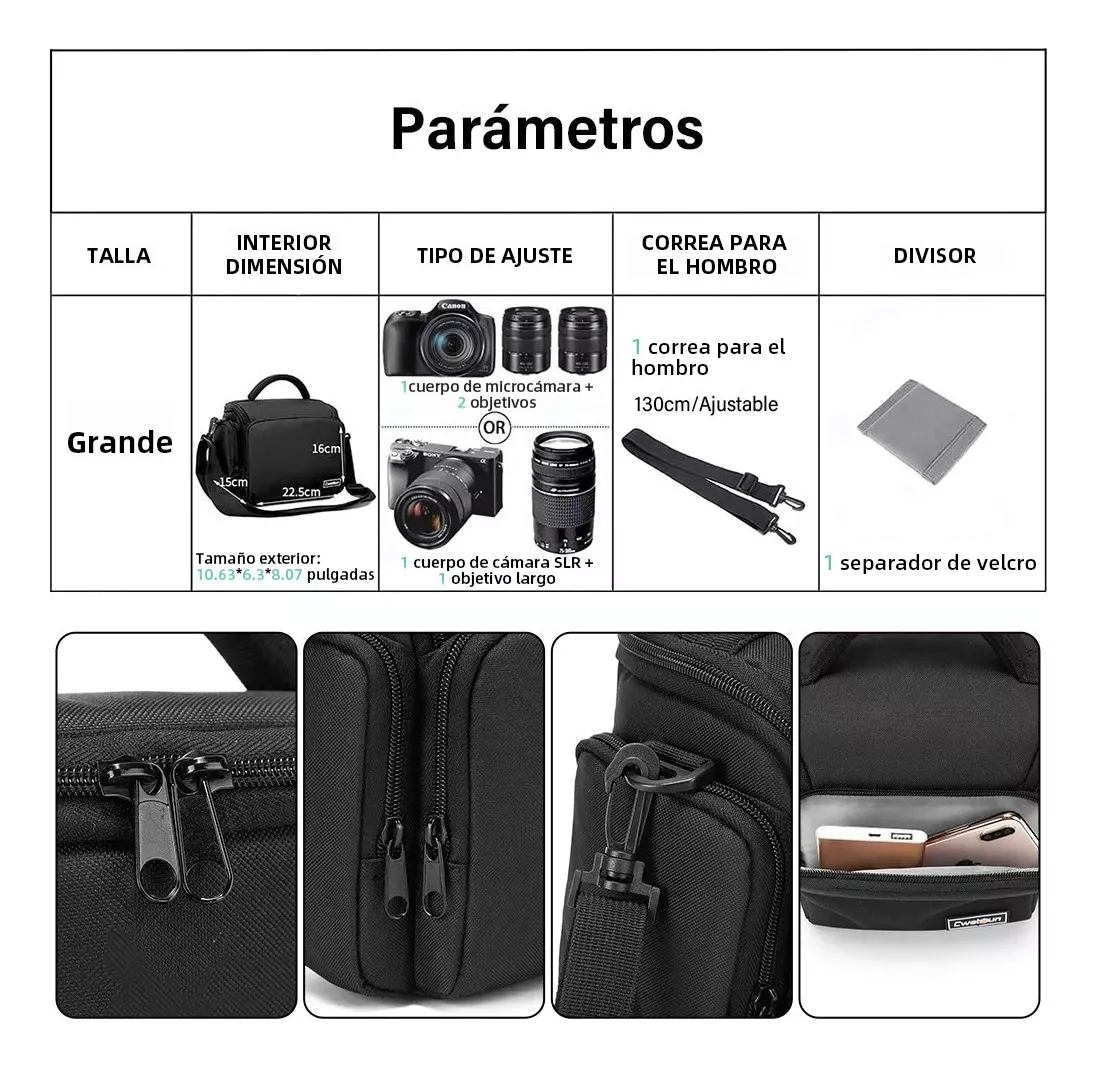 Mochila Para Camara Reflex Compacta Nikon Canon Sony Dslr